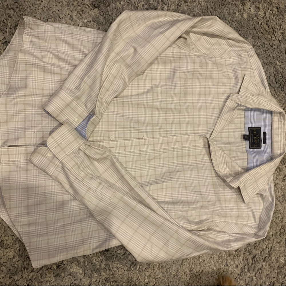 Jos. A. Bank Blue and White Plaid Shirt